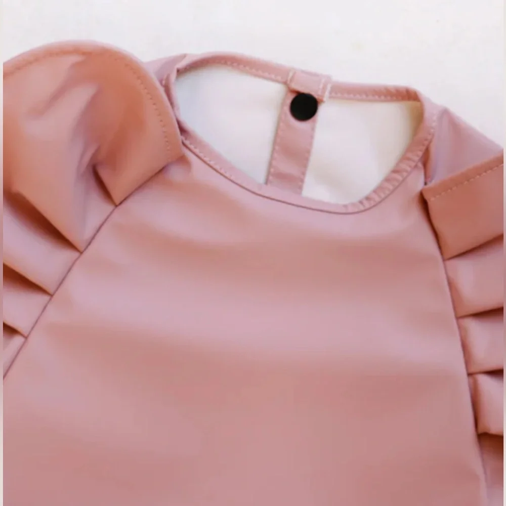 Bibtique Long Sleeve Angel Bib 6m+ 100% Waterproof Peony Color